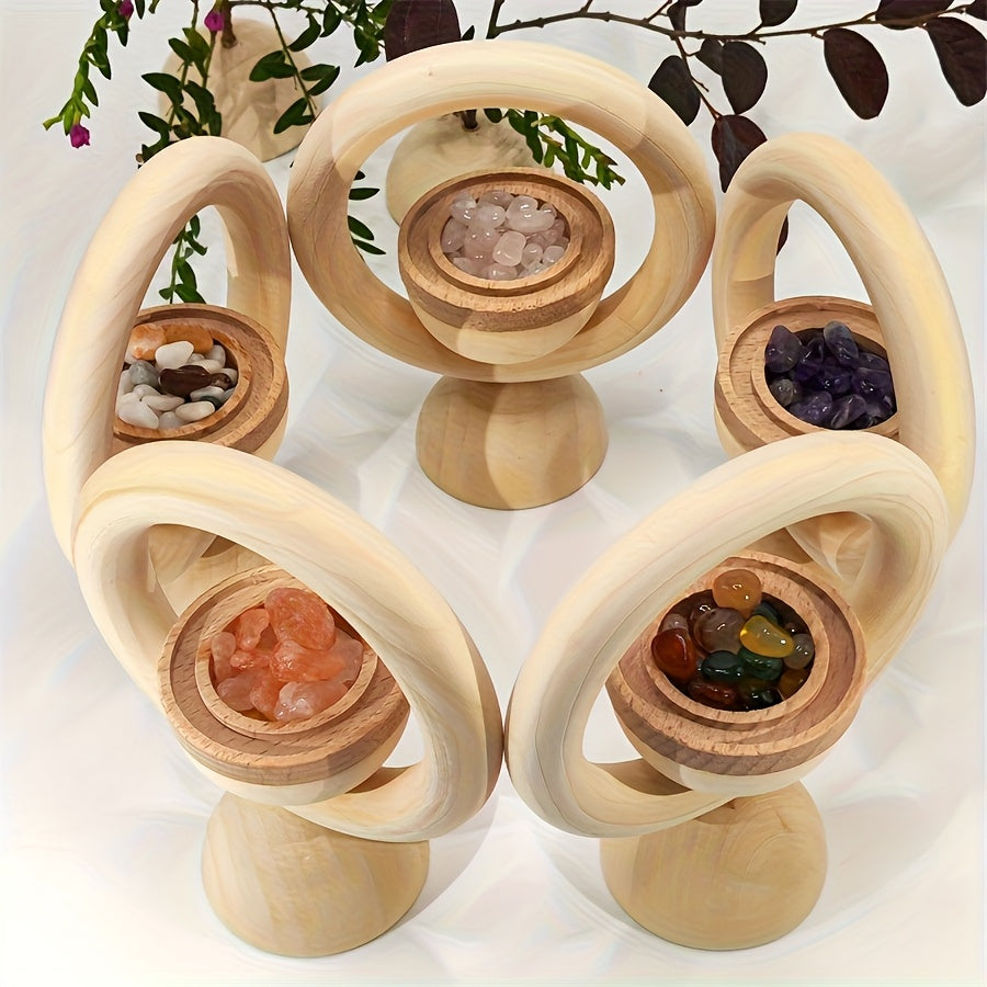 Wooden Stone& Essential Oil Diffuser Stone with Base, Includes Empty Bottle\u002FJar\u002FBag, Chemical-Free for Spa Meditation, Decorative Diffuser Device