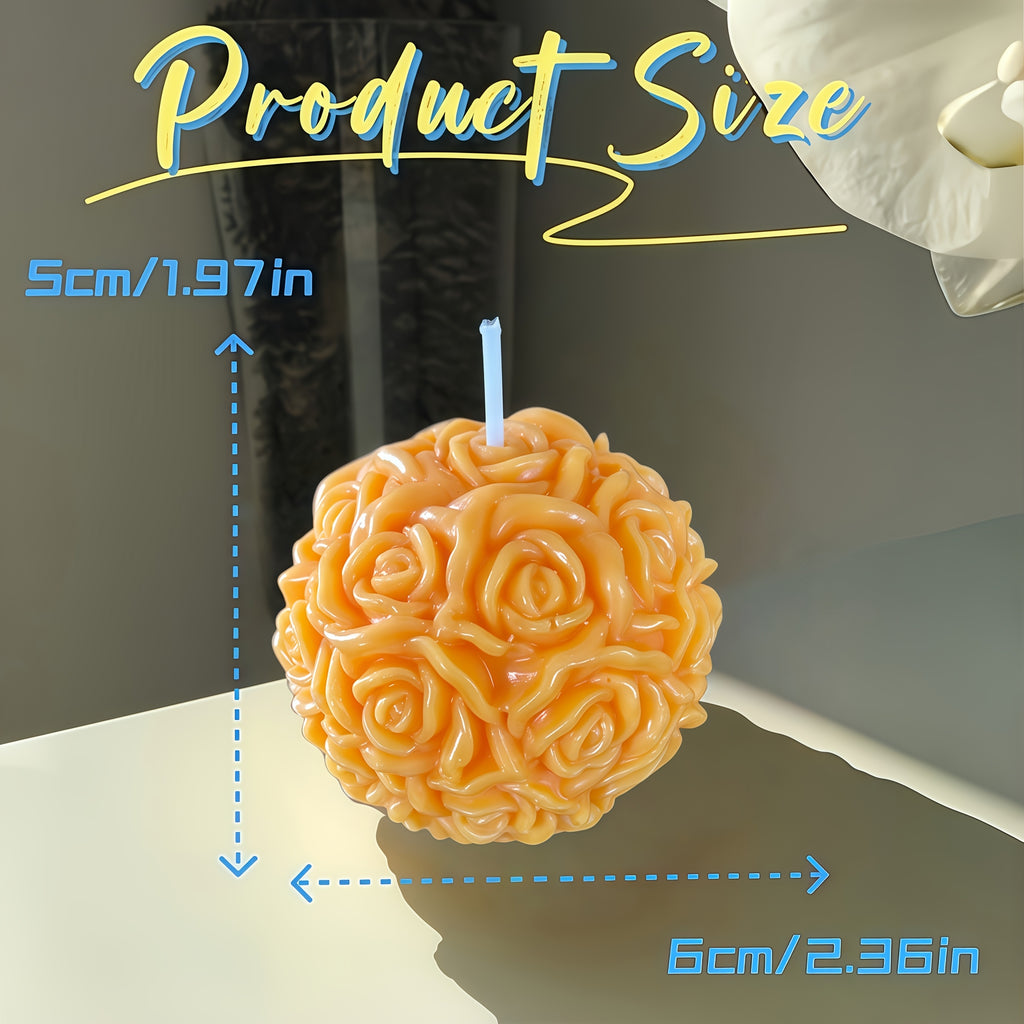 2\u002F4pcs Rose Ball Candles Made Of Yellow Beeswax, White And Yellow Mixed Gift Box, Rose Fragrance, Retro And Elegant Holiday Gift, Suitable For Home Decoration, Christmas, Halloween, Mother'S Day, Valentine'S Day, Father'S Day, Thanksgiving
