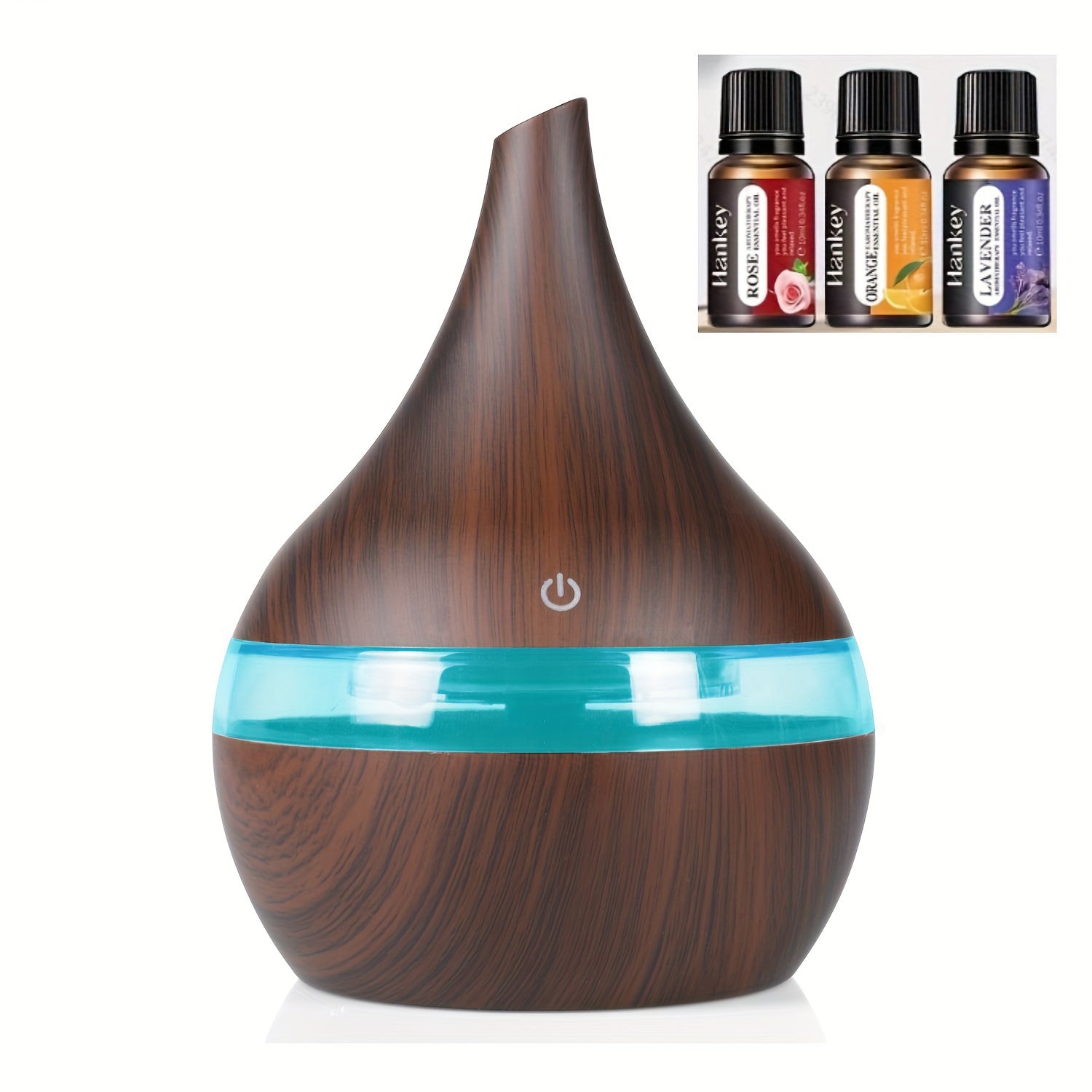 USB Humidifier Wood Grain Aroma Diffuser Soundwave Technology Air Humidifier 7 LED Color Humidifier Cool
