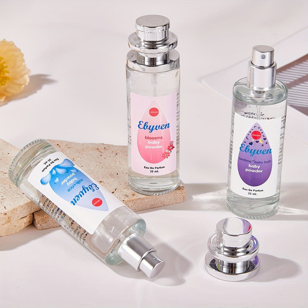 1 Bottle Elyuen Women's Perfume, Floral Scent with Vanilla, Lavender & Cherry Blossom, Pink, Blue, Purple, White, Alcohol-Based, 10-20% Fragrance Concentration, No BPA, Eau De Toilette, 1.18oz