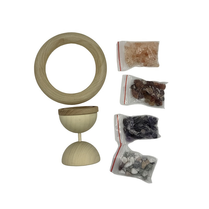 Wooden Stone & Essential Oil Diffuser Stone with Base | Includes Empty \u002FJar\u002F, Chemical-Free for Spa Meditation, Decorative Diffuser Device