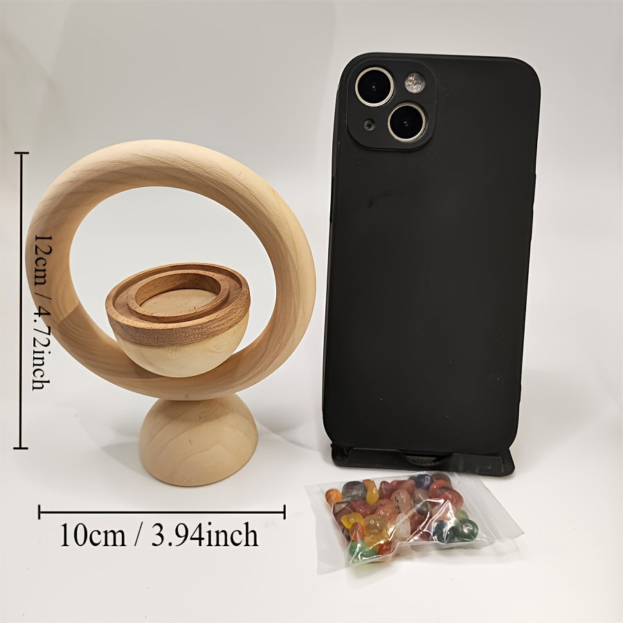 Wooden Stone& Essential Oil Diffuser Stone with Base, Includes Empty Bottle\u002FJar\u002FBag, Chemical-Free for Spa Meditation, Decorative Diffuser Device