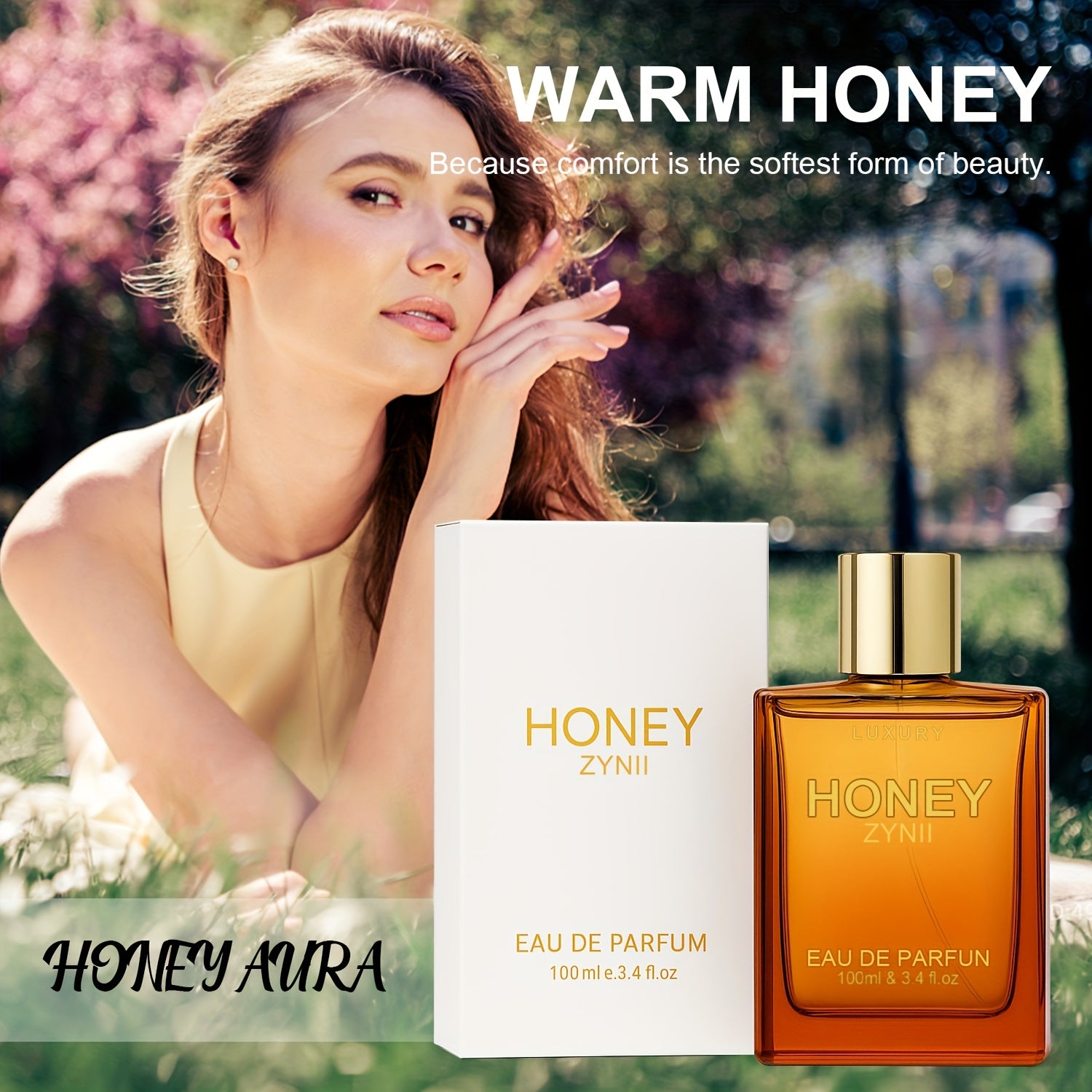 Honey OUD Perfume for Women & Men - 3.4fl.oz Long-Lasting Arabian Unisex Cologne, -Free & Vegan, Vanilla Bergamot Patchouli Scent, Honey Perfume Oil, Luxury Fragrance Ift, Valentine's Day Gift