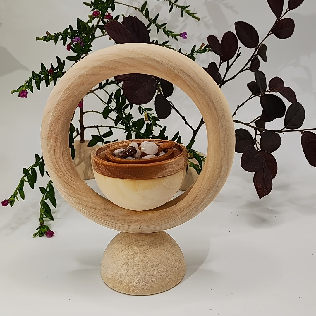 Wooden Stone& Essential Oil Diffuser Stone with Base, Includes Empty Bottle\u002FJar\u002FBag, Chemical-Free for Spa Meditation, Decorative Diffuser Device