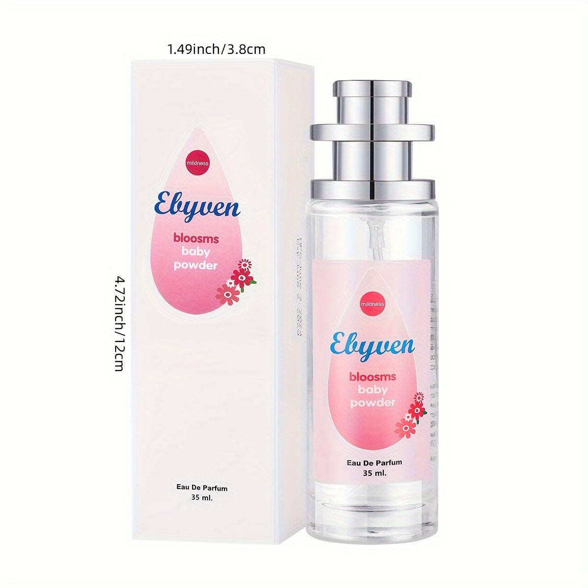 1 Bottle Elyuen Women's Perfume, Floral Scent with Vanilla, Lavender & Cherry Blossom, Pink, Blue, Purple, White, Alcohol-Based, 10-20% Fragrance Concentration, No BPA, Eau De Toilette, 1.18oz