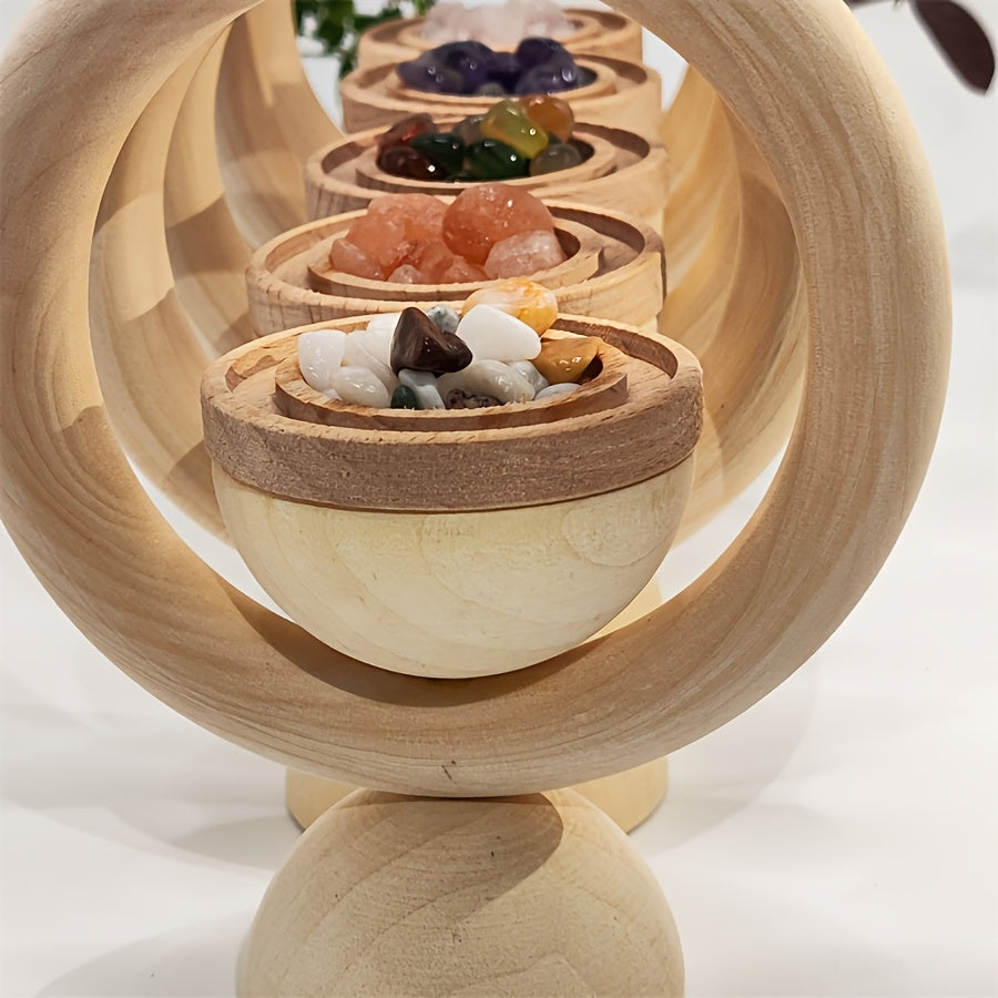 Wooden Stone & Essential Oil Diffuser Stone with Base | Includes Empty \u002FJar\u002F, Chemical-Free for Spa Meditation, Decorative Diffuser Device