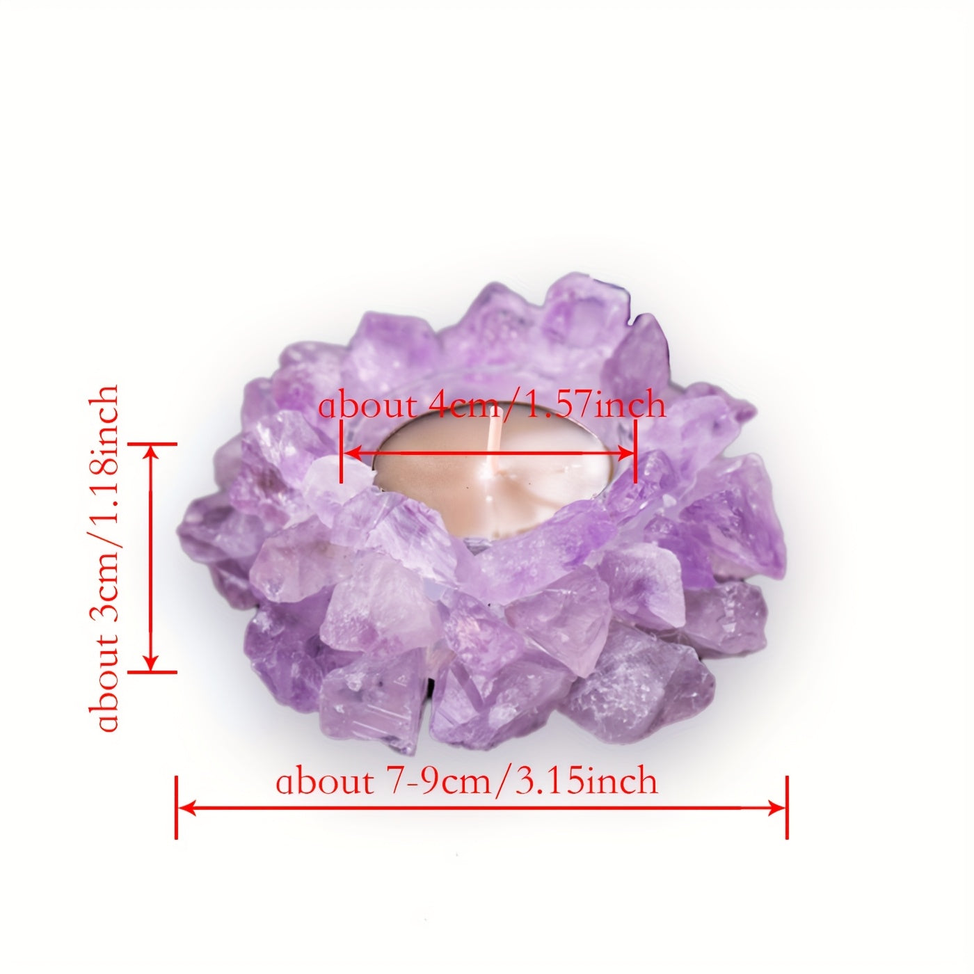 Handcrafted Natural Raw Crystal Candle Holder - Unique Decorative Centerpiece For Home & Office, Holiday Decor, Tealight Ornament, Diffuser Stone - Gift For Festival Celebrations Like Christmas, New Year, Valentine'S Day
