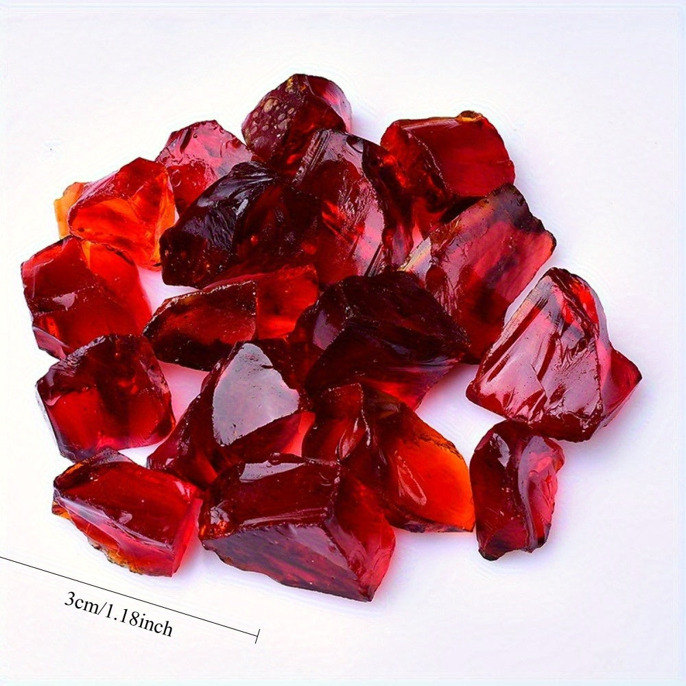 Natural Red Crystal Stone - Charging Reiki Rock for Yoga Studio, Home & Office Decor, Essential Oil Diffuser, Meditation Relaxation Gift (Vibrant Glass Art)