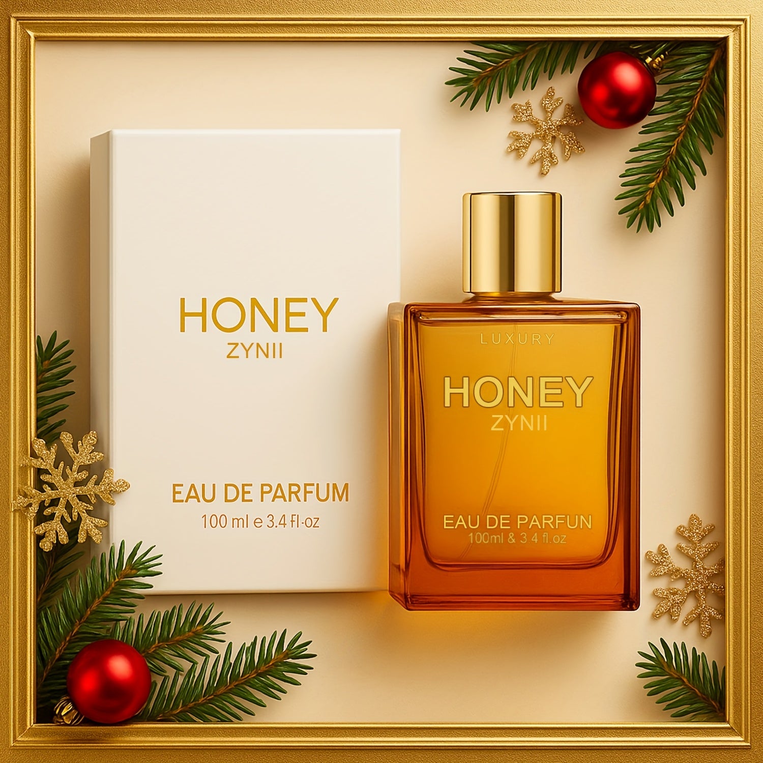 Honey OUD Perfume for Women & Men - 3.4fl.oz Long-Lasting Arabian Unisex Cologne, -Free & Vegan, Vanilla Bergamot Patchouli Scent, Honey Perfume Oil, Luxury Fragrance Ift, Valentine's Day Gift