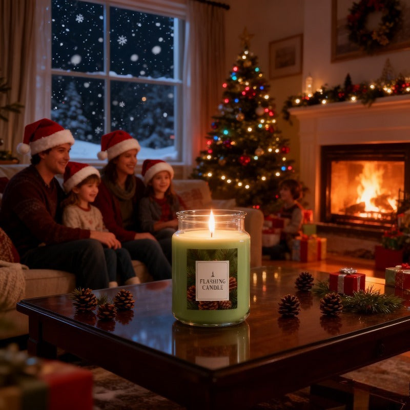 Cedarwood Scented Candle - Winter Cedarwood Scented Candle. The delicate fragrance fills the room - creating a warm and cozy atmosphere for Christmas night. A perfect holiday gift.